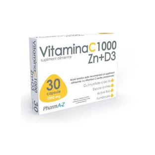 Вітамін С 1OOO Zn+D3, 30 капсул, PharmA-Z