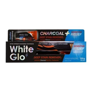 Зубная паста с активированным углем Charcoal Deep Stain Remover Sensitive Relief, 125 мл, White Glo