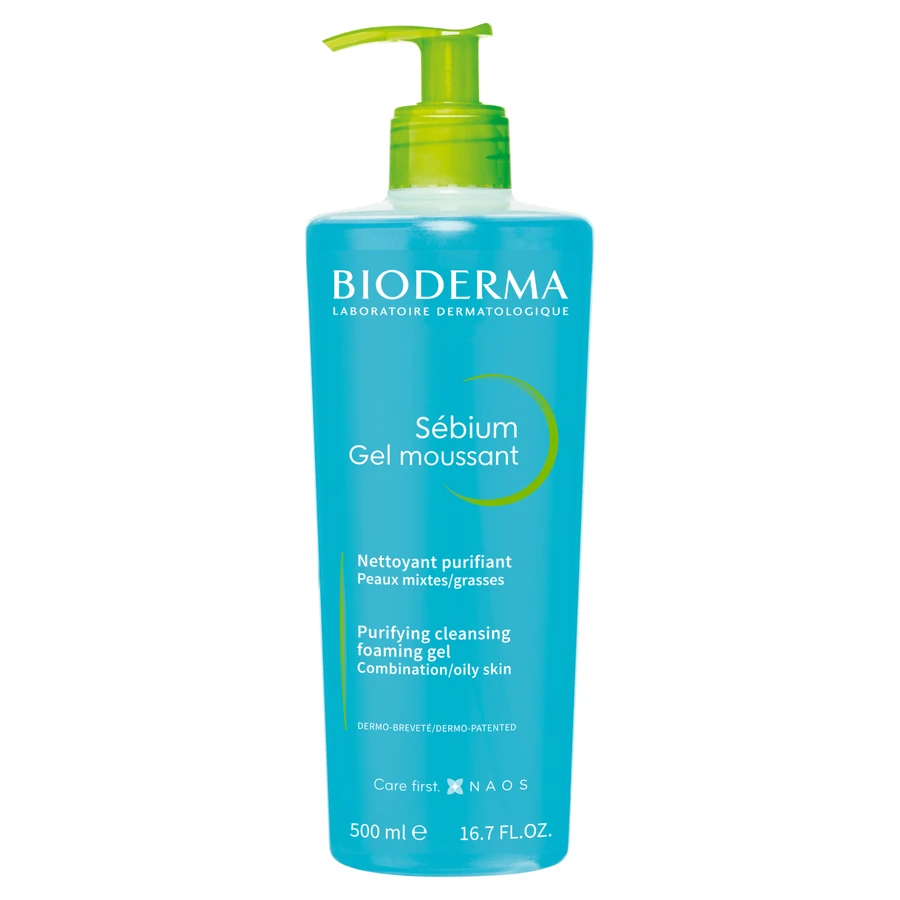 Bioderma Sebium moussant, антибактеріальна пінка для вмивання обличчя, 500 мл: ціни та характеристики