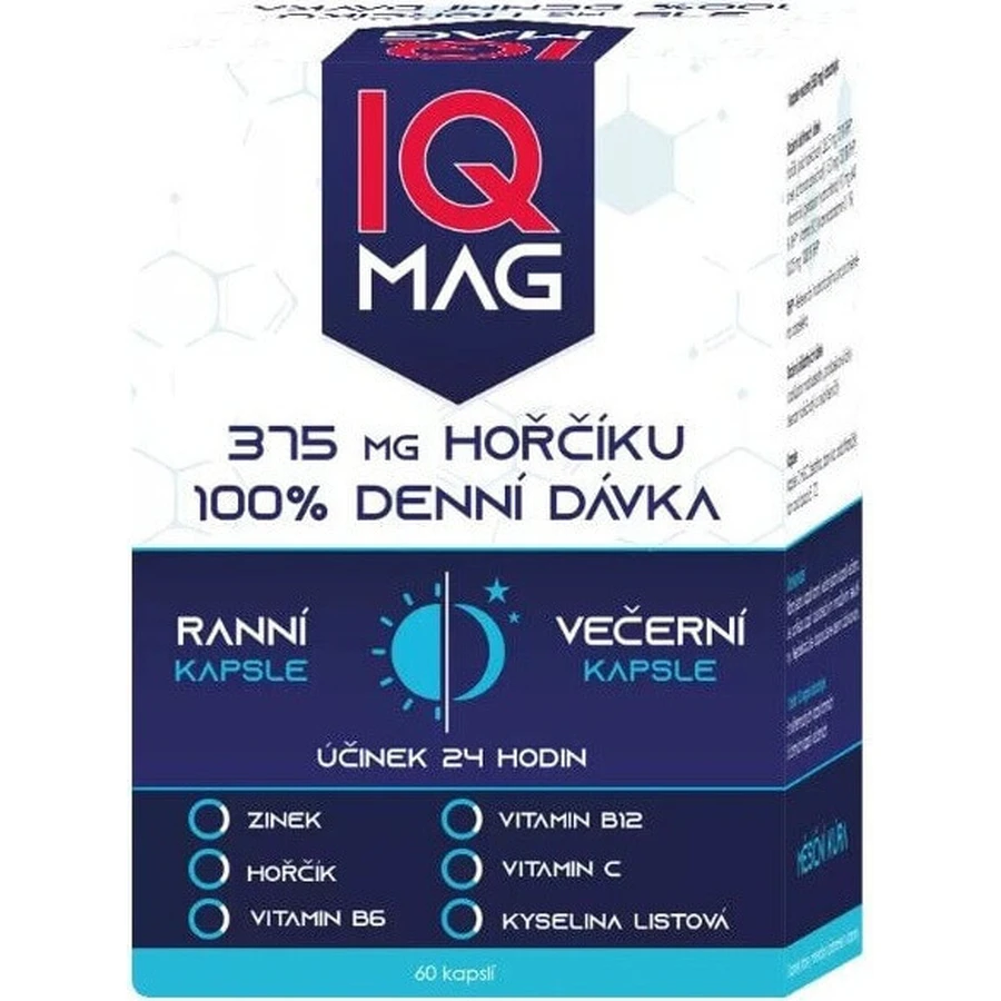IQ MAG магній 375 мг + В6 + фолієва кислота 1×60 шт, дієтична добавка: ціни та характеристики