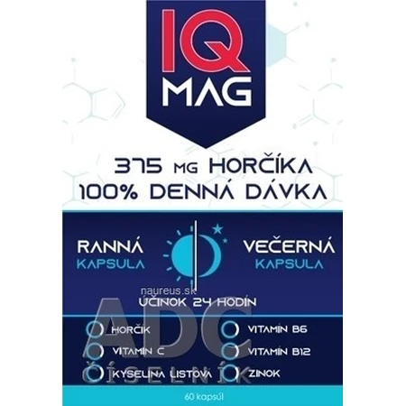 IQ MAG магній 375 мг + В6 + фолієва кислота 1×60 шт, дієтична добавка: ціни та характеристики