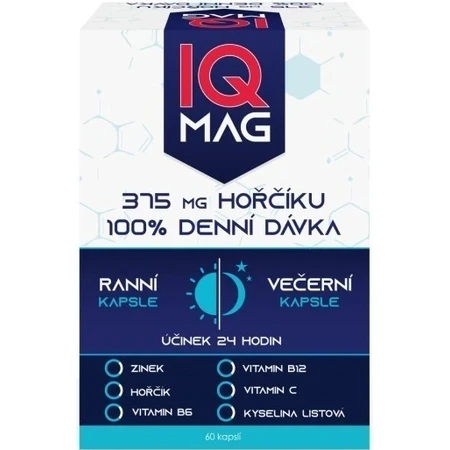 IQ MAG магній 375 мг + В6 + фолієва кислота 1×60 шт, дієтична добавка: ціни та характеристики