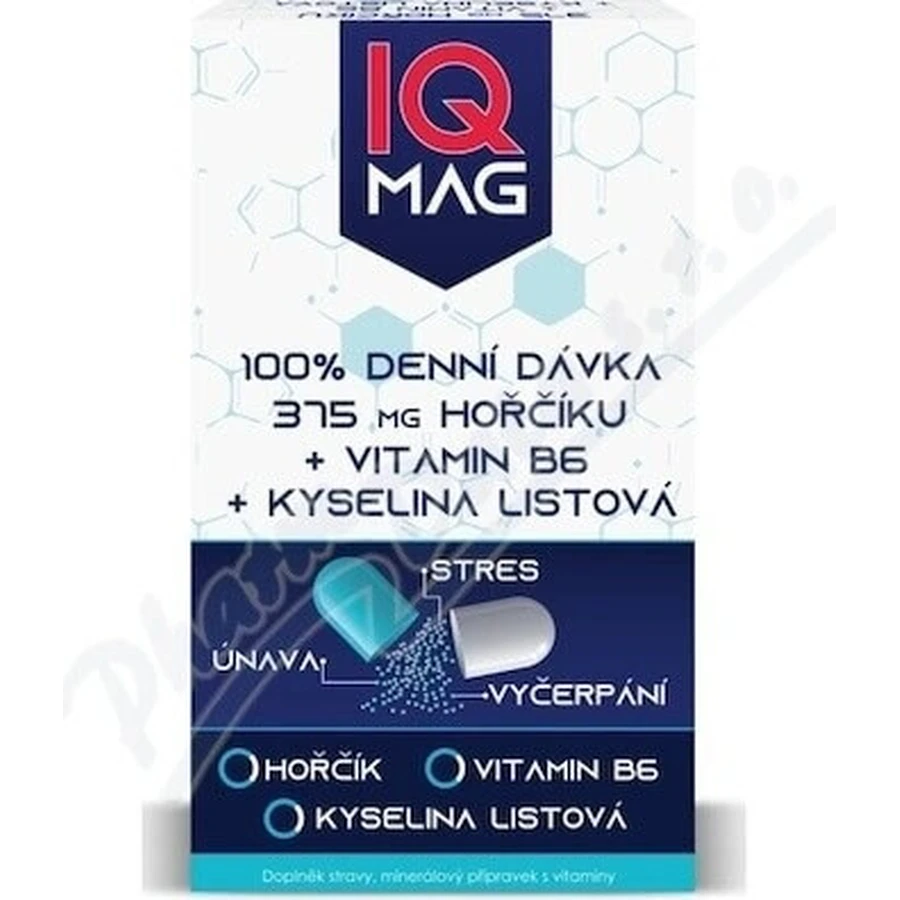 IQ MAG магній 375 мг + В6 + фолієва кислота 1×60 шт, дієтична добавка: ціни та характеристики