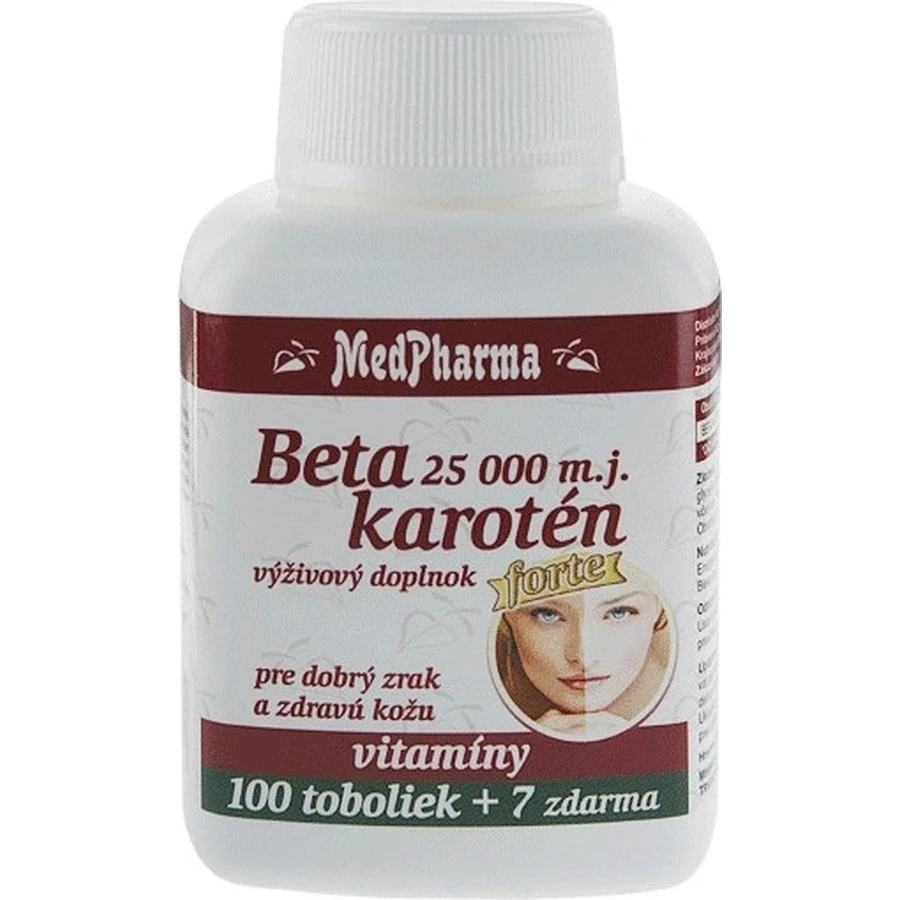 MedPharma БЕТАКАРОТЕН 25.000 м.д.+Пантенол+ПАБА 1×37 капс, пищевая добавка: цены и характеристики