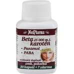 MedPharma БЕТАКАРОТЕН 25.000 м.д.+Пантенол+ПАБА 1×37 капс, пищевая добавка: цены и характеристики
