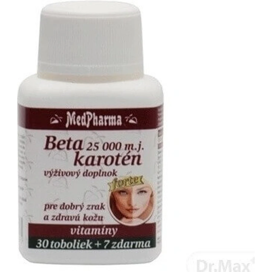 MedPharma БЕТАКАРОТЕН 25.000 м.д.+Пантенол+ПАБА 1×37 капс, пищевая добавка: цены и характеристики