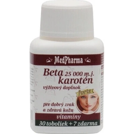 MedPharma БЕТАКАРОТЕН 25.000 м.д.+Пантенол+ПАБА 1×37 капс, пищевая добавка: цены и характеристики