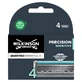 Wilkinson Sword, Quattro Titanium Sensitive, сменные лезвия для бритвы, 4 штуки