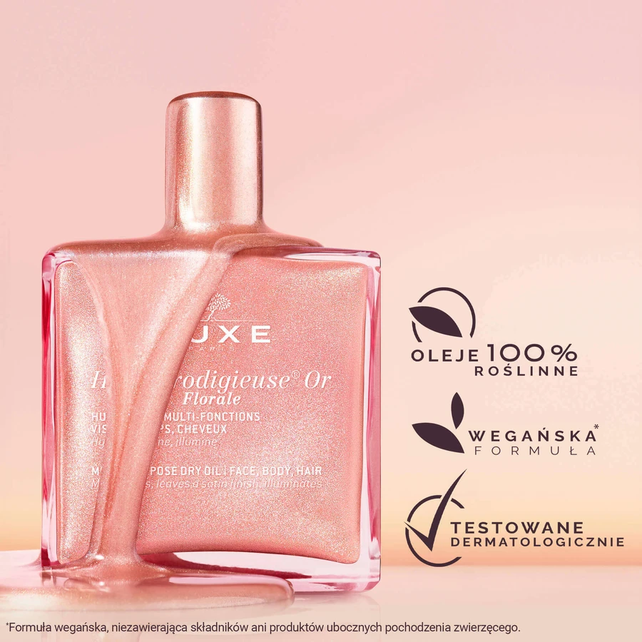 Nuxe Huile Prodigieuse Florale, суха олія із золотими частинками для тіла, обличчя та волосся, 50 мл: ціни та характеристики