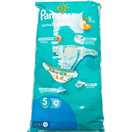 Підгузки Pampers Active Baby-Dry Junior 5 11-18 кг 11 шт: ціни та характеристики