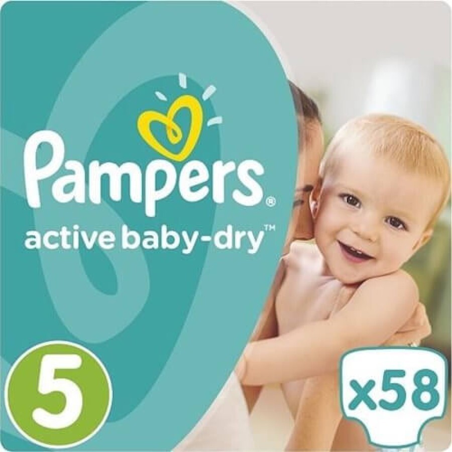 Подгузники Pampers Active Baby-Dry Junior 5 11-18 кг 58 шт: цены и характеристики