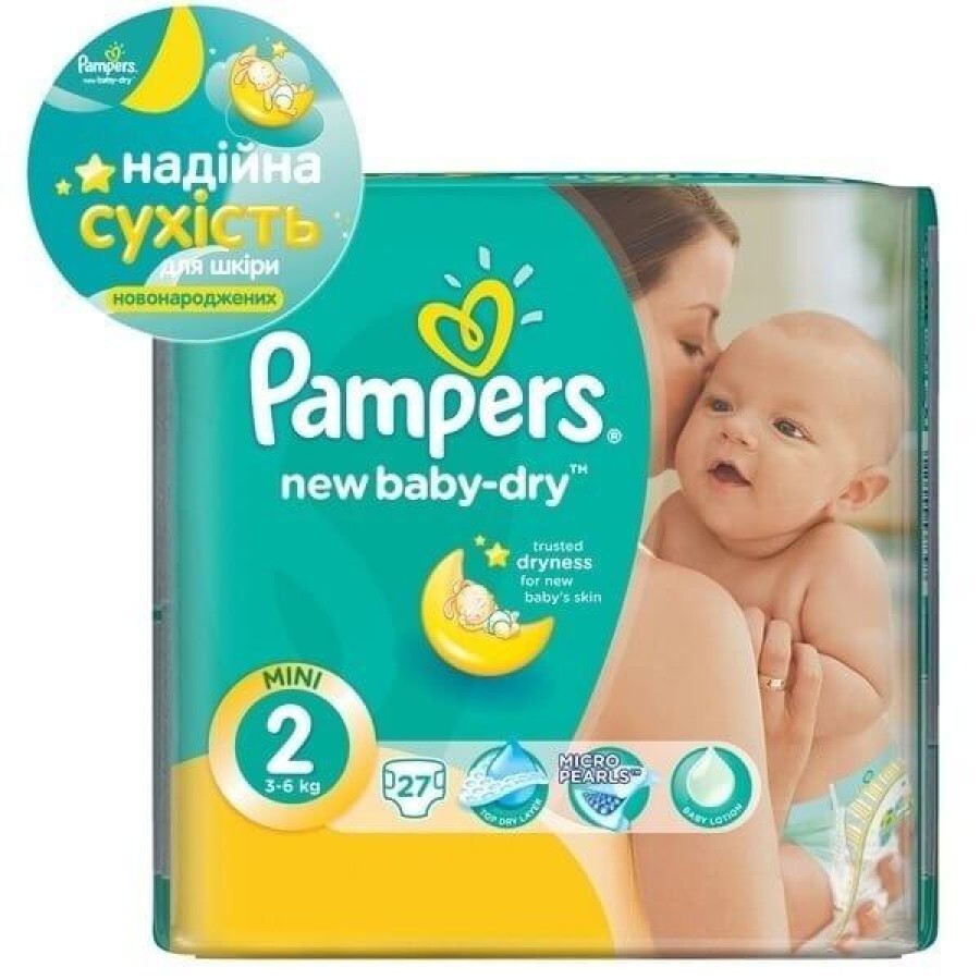 Подгузники Pampers New Baby-Dry Mini 2 3-6 кг 27 шт: цены и характеристики