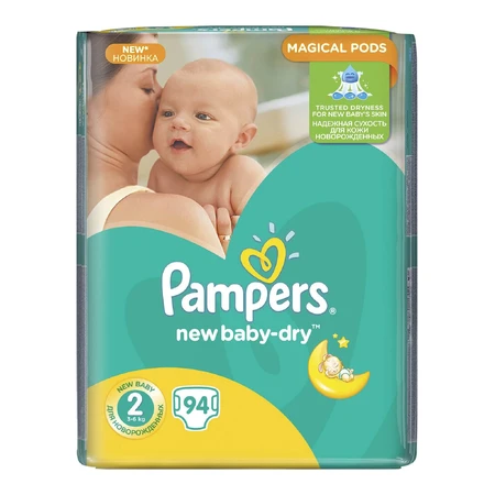 Подгузники Pampers New Baby-Dry Mini 2 3-6 кг 94 шт: цены и характеристики