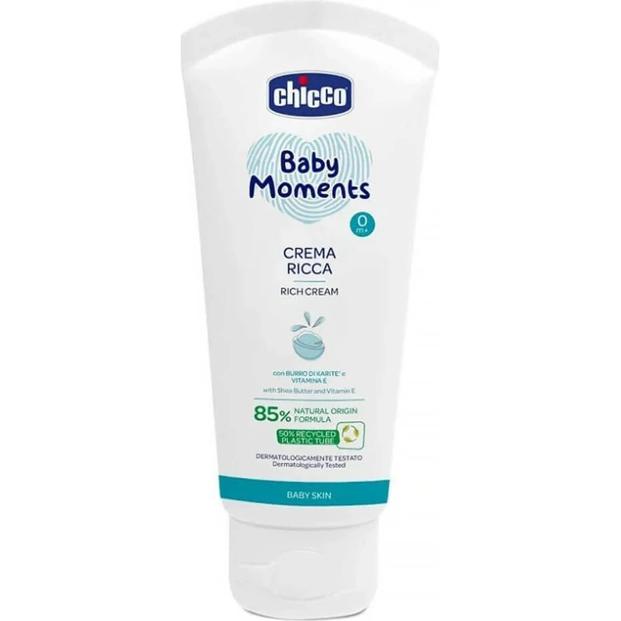 CHICCO Дитячі моменти Живильний крем 85% натуральних інгредієнтів 100 мл, 0м+ 1×100 мл: ціни та характеристики