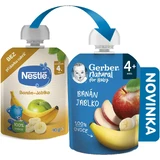 Gerber Natural пакетик банан-яблоко 4м+ 90 г