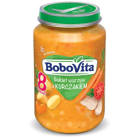 BoboVita Обід, овочевий букет з куркою, після 8 місяців, 190 г: ціни та характеристики