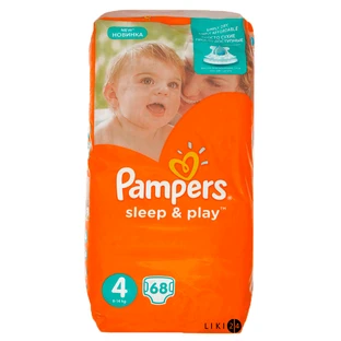 Подгузники Pampers Sleep & Play 4 Maxi 9-14 кг 68 шт