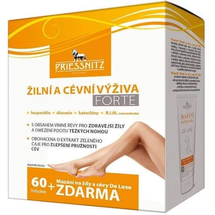 Priessnitz Живлення для вен та судин FORTE 60 капсул + безкоштовний гель для вен та судин 125 мл
