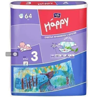 Подгузники детские Bella Baby Happy Midi 5-9 кг 64 шт