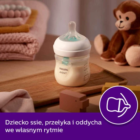 Avent Natural Response, пляшечка з чутливою соскою, з клапаном AirFree, швидкість потоку 2, SCY670/01, від народження, 125 мл: ціни та характеристики
