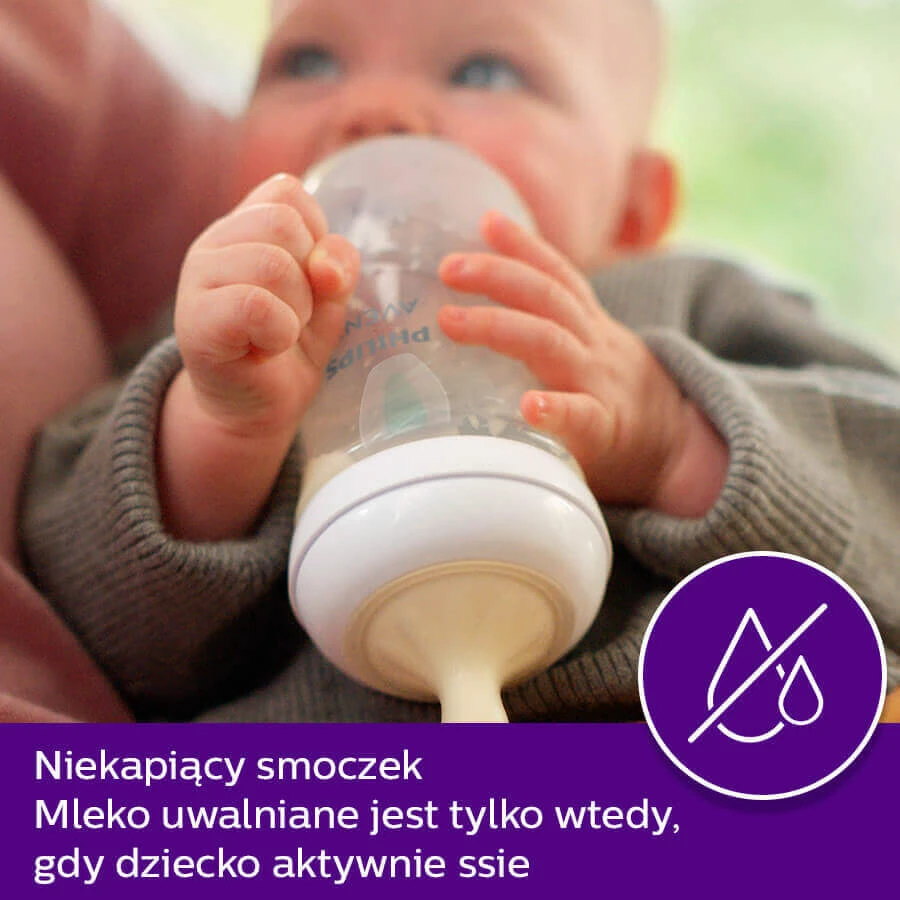 Avent Natural Response, пляшечка з чутливою соскою, з клапаном AirFree, швидкість потоку 2, SCY670/01, від народження, 125 мл: ціни та характеристики