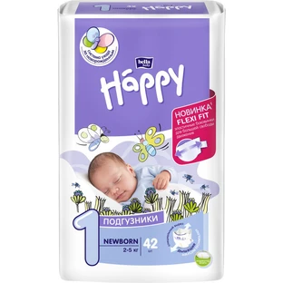 Підгузки дитячі Bella Baby Happy Newborn 2-5 кг 42 шт