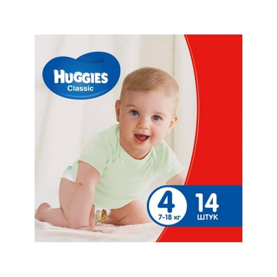 Підгузки Huggies Classic 4 (7-18) 14 шт: ціни та характеристики