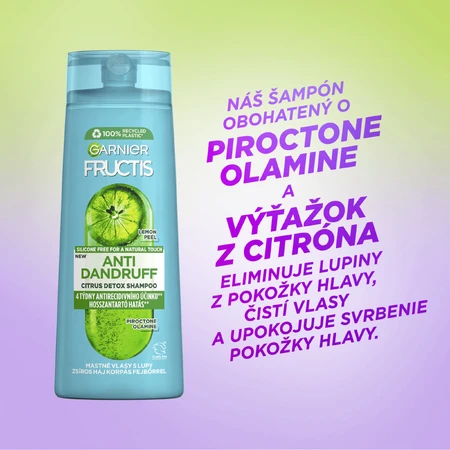 Garnier Fructis Цитрусовий шампунь проти лупи для жирного волосся з лупою, 250 мл: ціни та характеристики