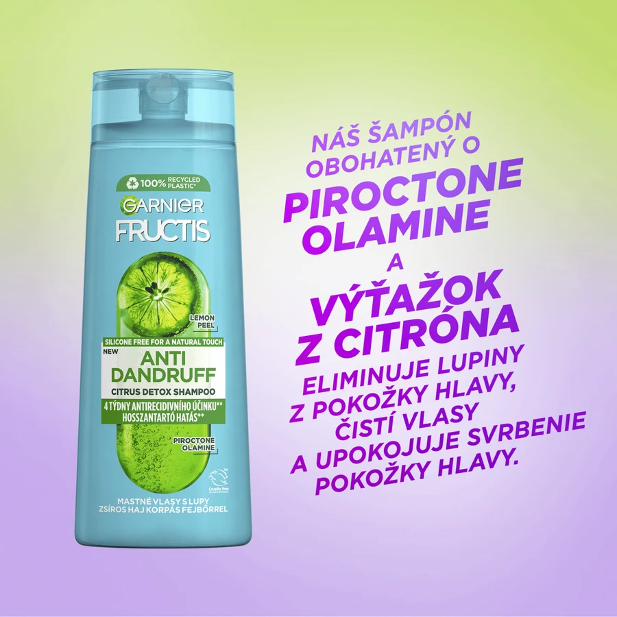 Garnier Fructis Цитрусовий шампунь проти лупи для жирного волосся з лупою, 250 мл: ціни та характеристики