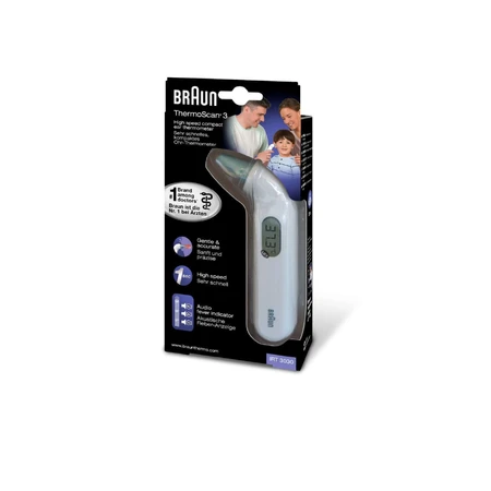 Braun ThermoScan 3 with Age Precision IRT3030, сверхбыстрый компактный ушной термометр для детей: цены и характеристики