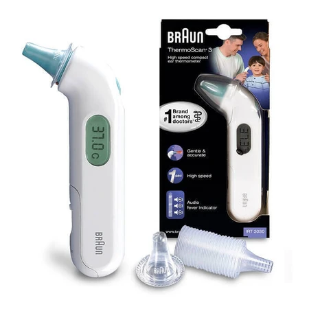 Braun ThermoScan 3 with Age Precision IRT3030, сверхбыстрый компактный ушной термометр для детей: цены и характеристики