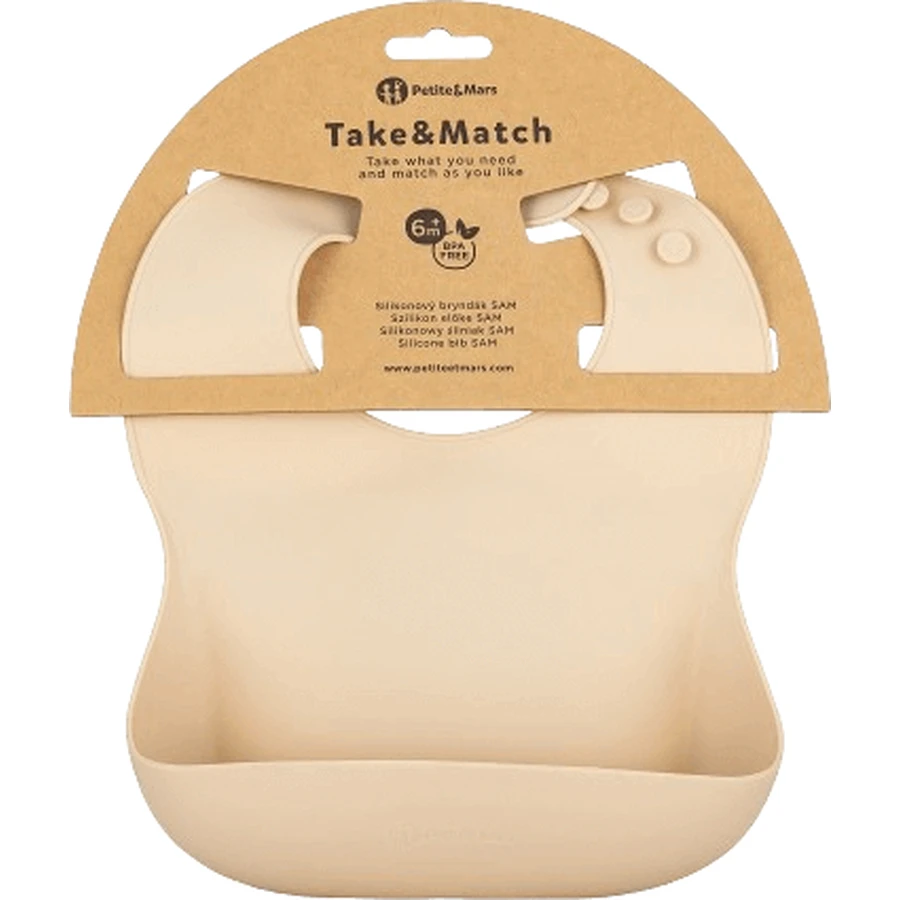 Petite&Mars Силиконовый нагрудник Take&Match Desert Sand 6м+: цены и характеристики