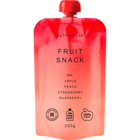 Nutrino Lab Snack, пюре из яблок, персиков, клубники и малины, 200 г.: цены и характеристики