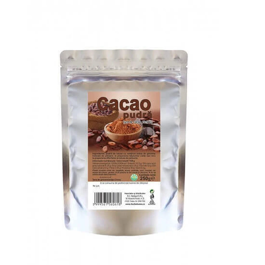 Какао-порошок 10-12%, 250 г, Herbal Sana: ціни та характеристики