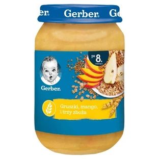 Пюре Gerber Груша, манго и три злака, после 8 месяцев, 190 г
