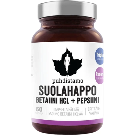 Puhdistamo Betaine HCL (Suolahappo) 60 капсул: ціни та характеристики