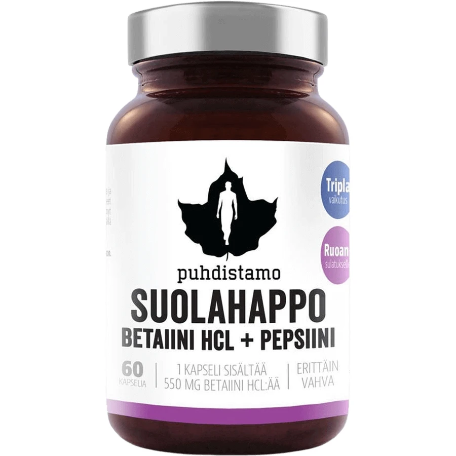 Puhdistamo Betaine HCL (Suolahappo) 60 капсул: ціни та характеристики