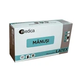 Латексные смотровые перчатки, опудренные, размер L, 100 шт, Medica