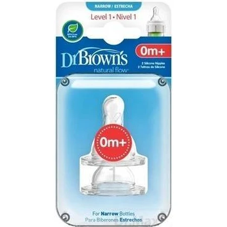 Dr.BROWN'S OPTIONS+ LEVEL 1 1×2 шт, узкие, силиконовые соски 0м+: цены и характеристики