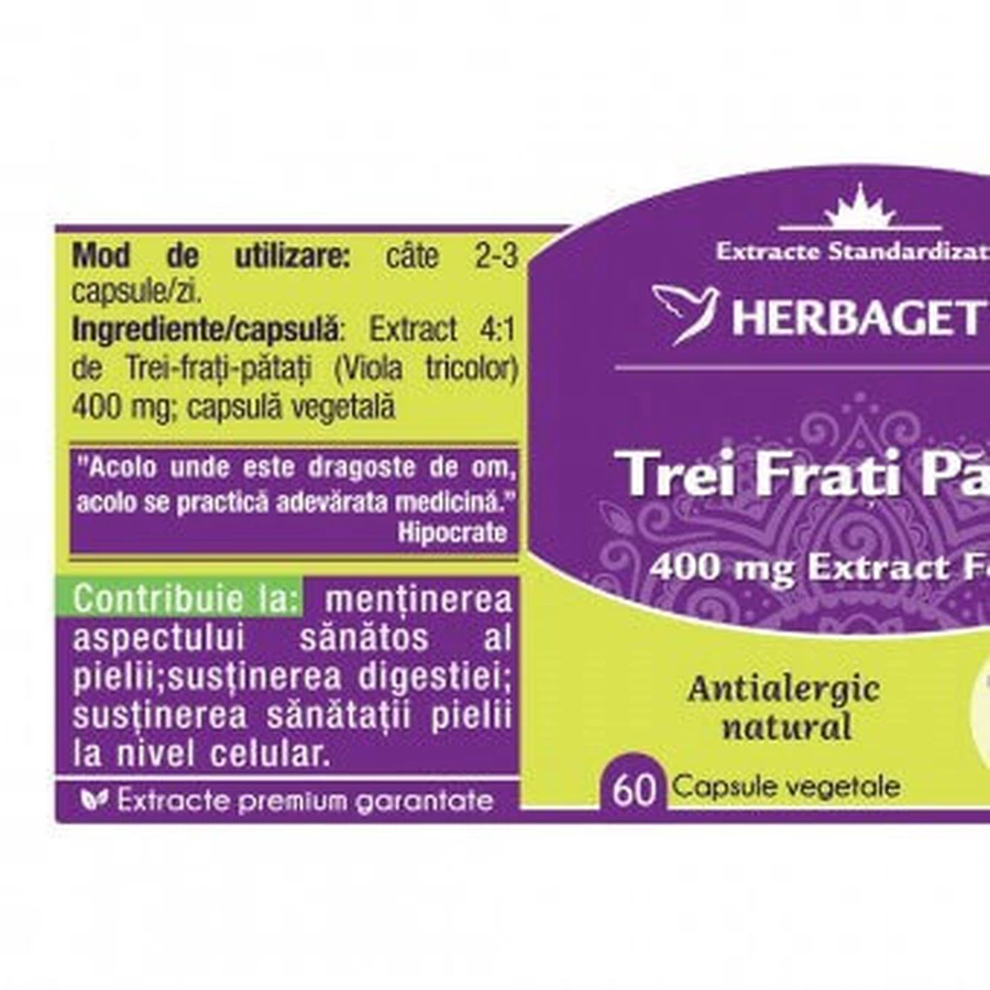 Herbagetica Trei Frati Patati x 60cps: цены и характеристики