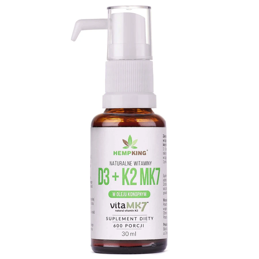 HempKing Натуральні вітаміни D3 + K2 MK7 в конопляній олії, краплі, 30 мл: ціни та характеристики