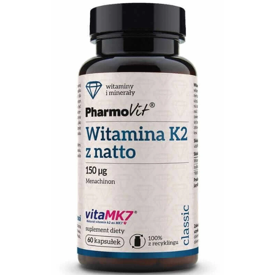 Вітамін К2 від natto 150 мкг 60 капсул Pharmovit Classic: ціни та характеристики