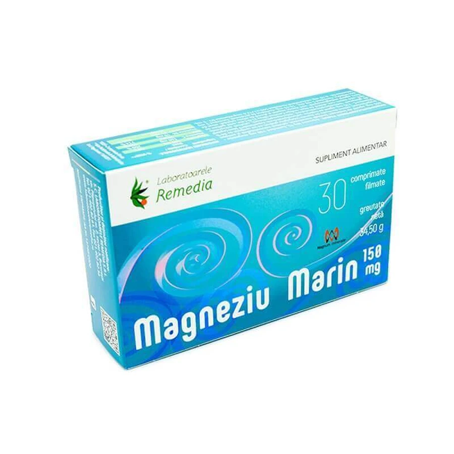 Морской Магний 150 мг Remedia Magneziu Marin, 30 таблеток: цены и характеристики