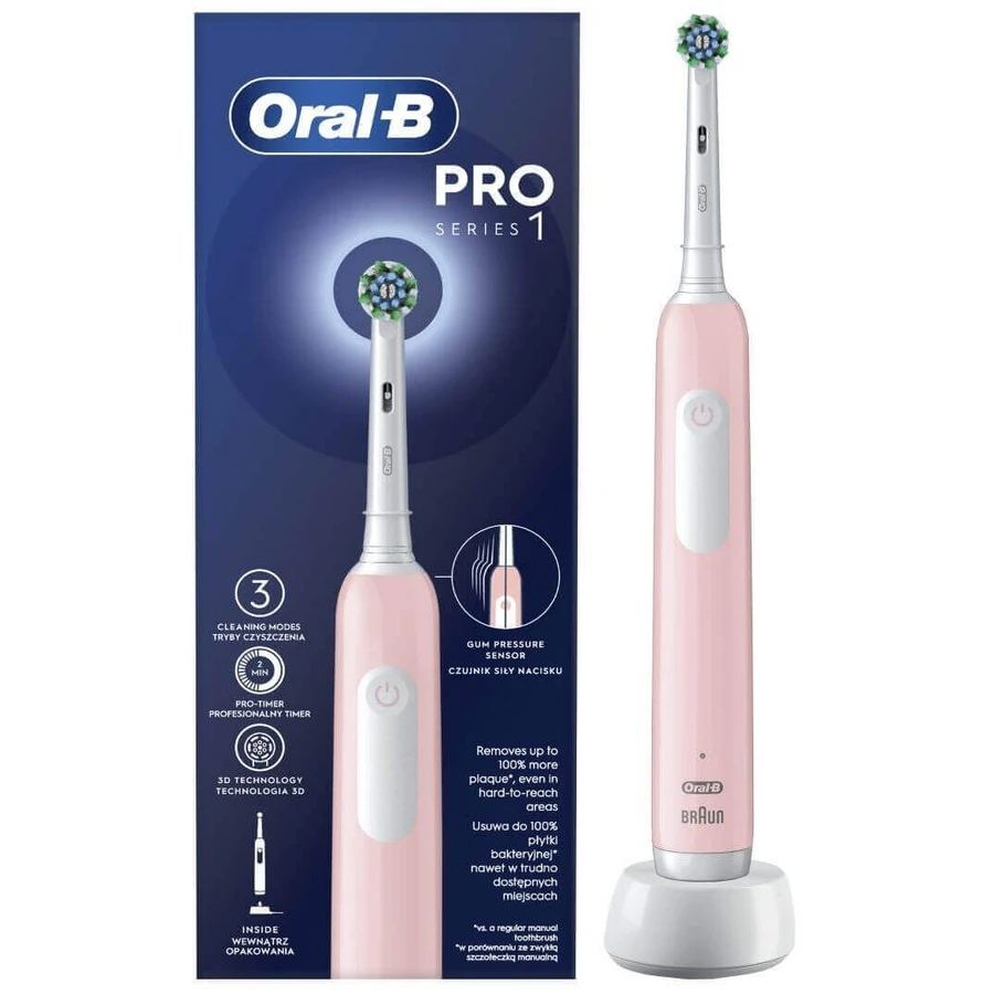 Електрична зубна щітка Oral-B Pro Series 1 рожева: ціни та характеристики
