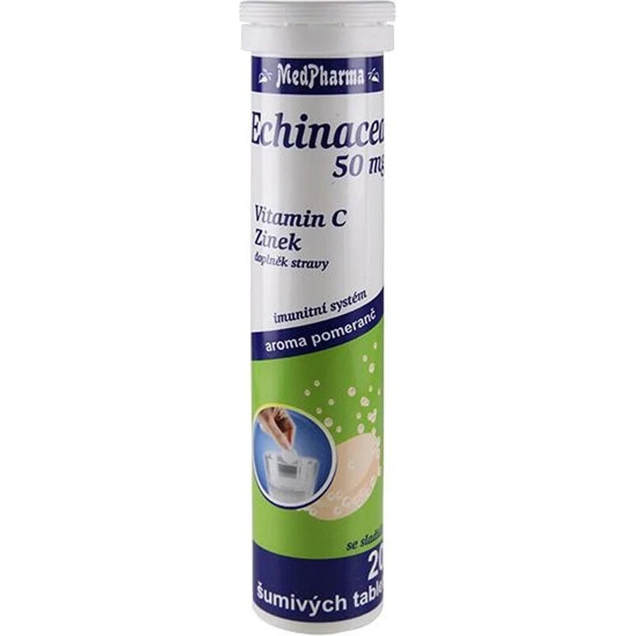 MedPharma ECHINACEA 50 мг + витамин C + цинк 1×20 табл, пищевая добавка: цены и характеристики