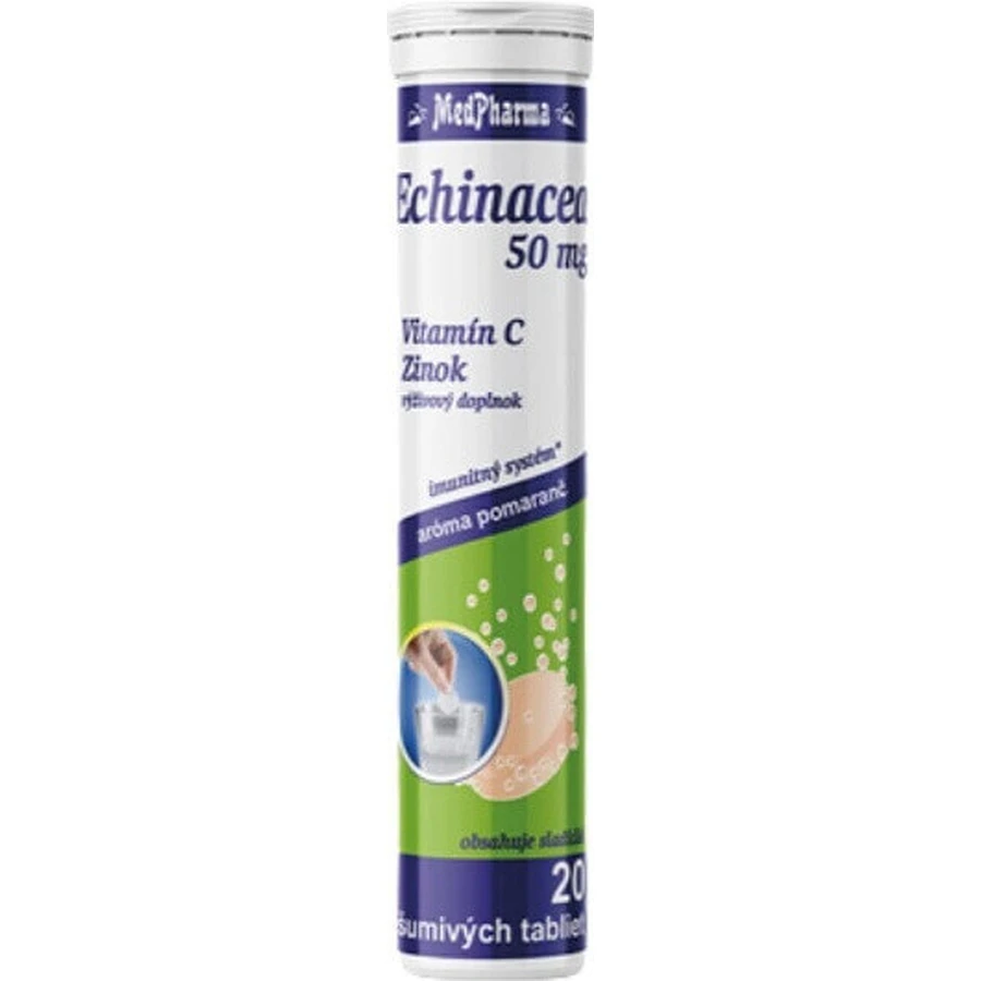 MedPharma ECHINACEA 50 мг + витамин C + цинк 1×20 табл, пищевая добавка: цены и характеристики