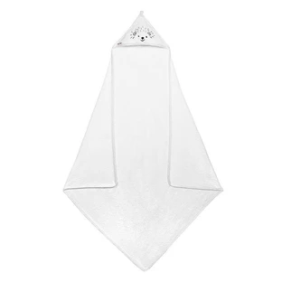 Рушник для дитячого душу з капюшоном, 100 x 100 см, махровий, білий, 1 шт.
