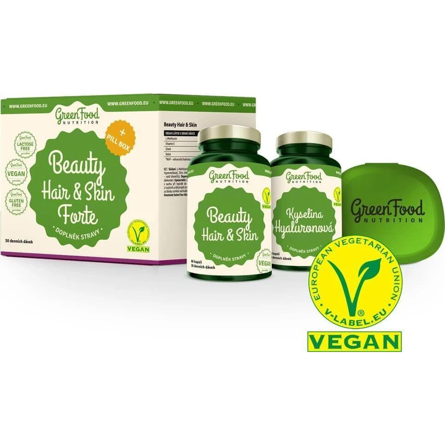 GreenFood Nutrition BEAUTY HAIR&SKIN Forte+Pillbox 1×1set: цены и характеристики