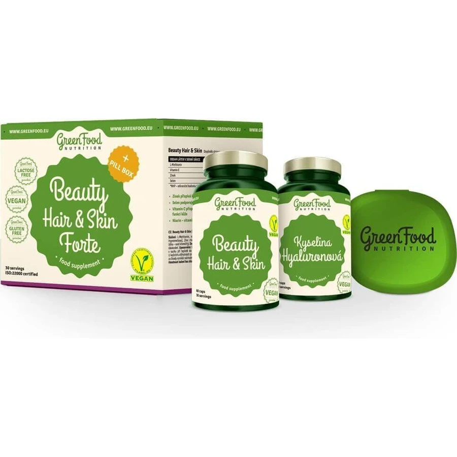 GreenFood Nutrition BEAUTY HAIR&SKIN Forte+Pillbox 1×1set: цены и характеристики