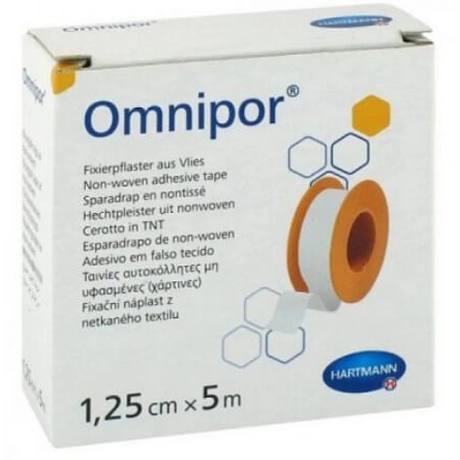Пластырь гипоаллергенный фиксирующий "omnipor" 1,25 см х 5 м, катушка: цены и характеристики